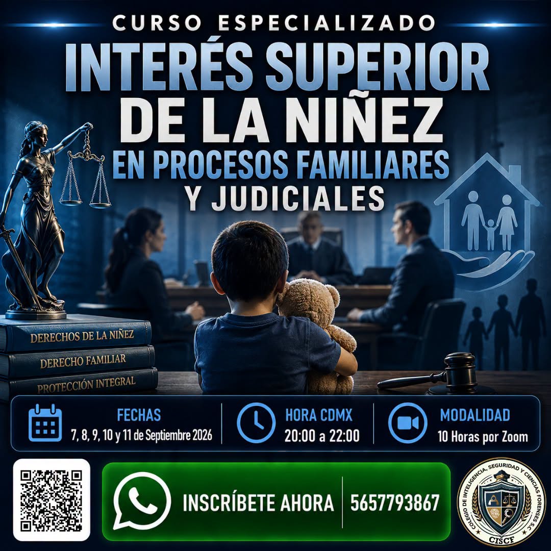 Curso Especializado: Interés Superior de la Niñez en Procesos Familiares y Judiciales (10hrs) 2ªG