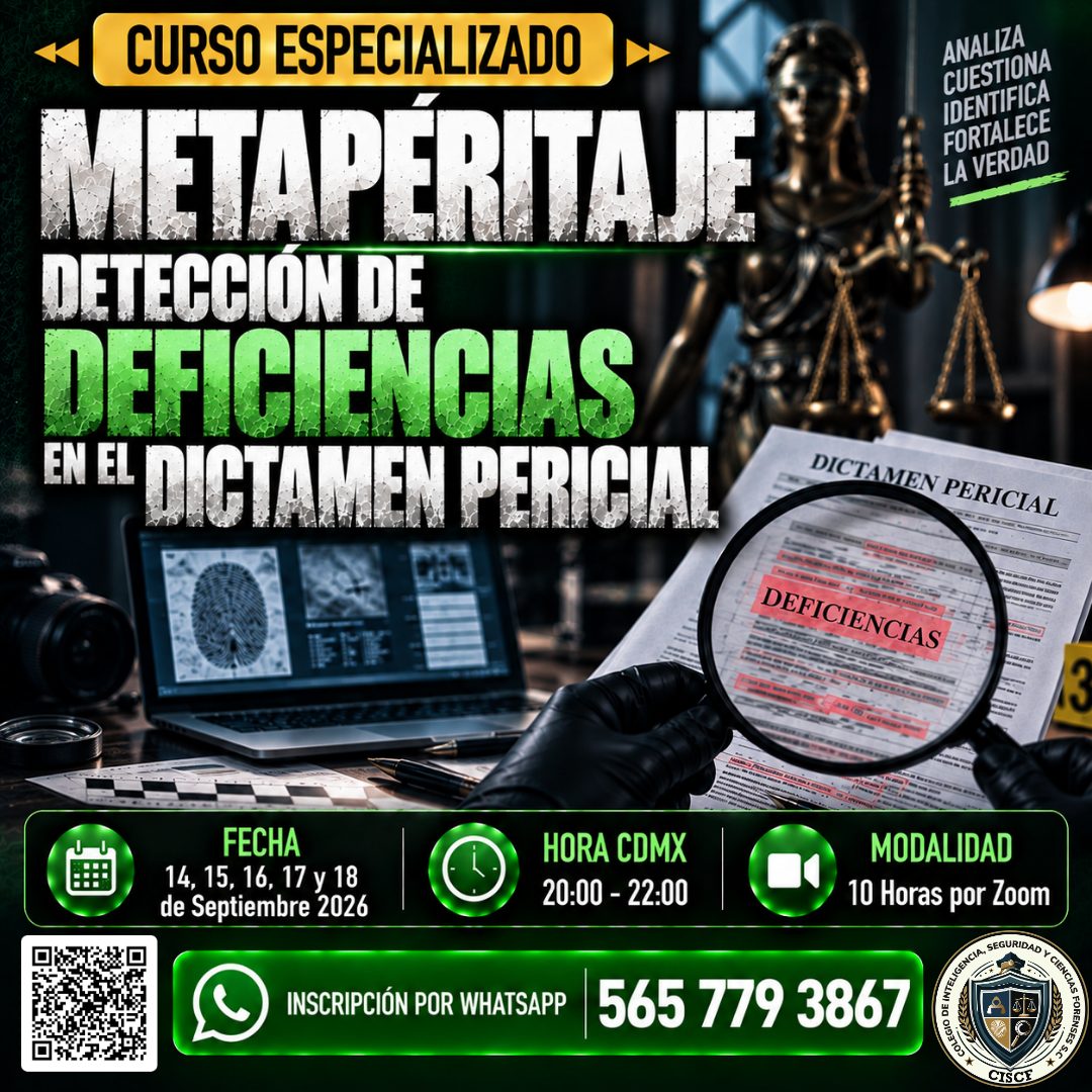 Curso Especializado: Metaperitaje Detección de Deficiencias en el Dictamen Pericial (10hrs) 6ªG