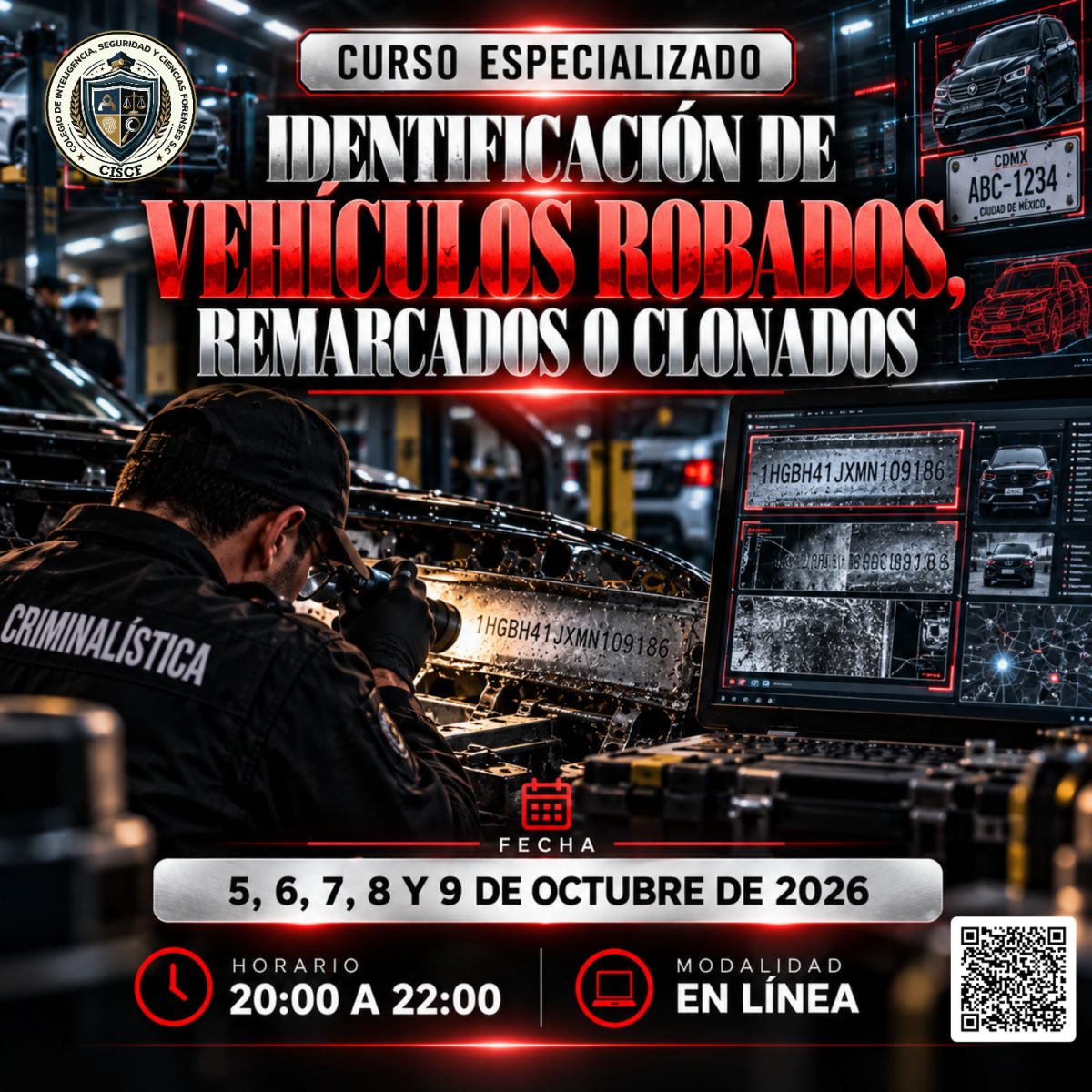 Curso Especializado: Identificación de Vehículos Robados, Remarcados o Clonados (10 hrs) 31ª G