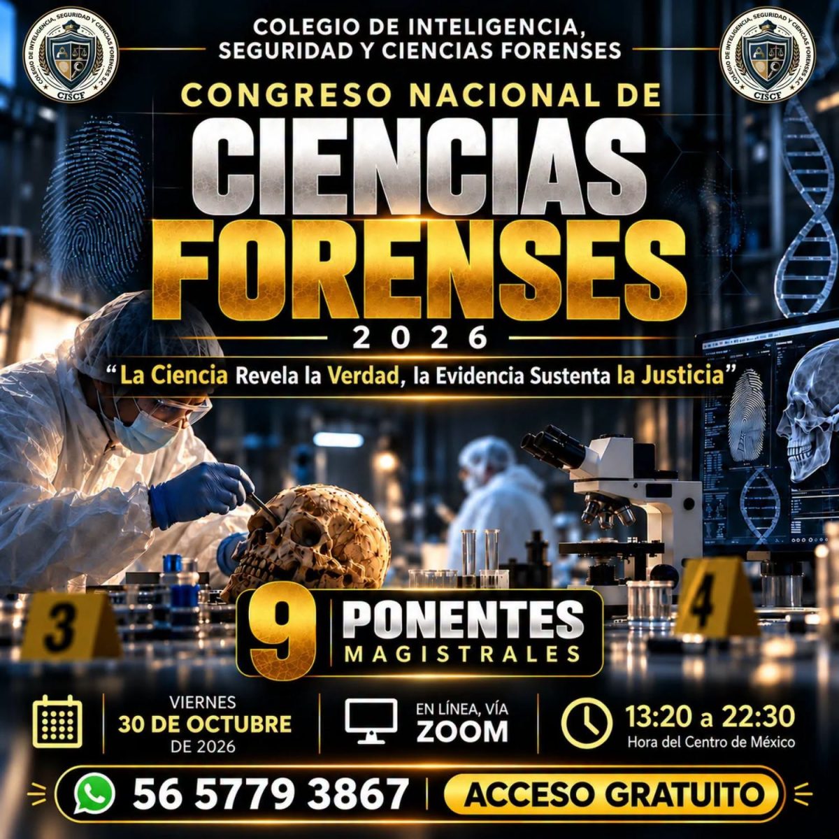 Congreso Nacional de Ciencias Forenses 2026 - “La Ciencia Revela la Verdad, la Evidencia Sustenta la Justicia”.