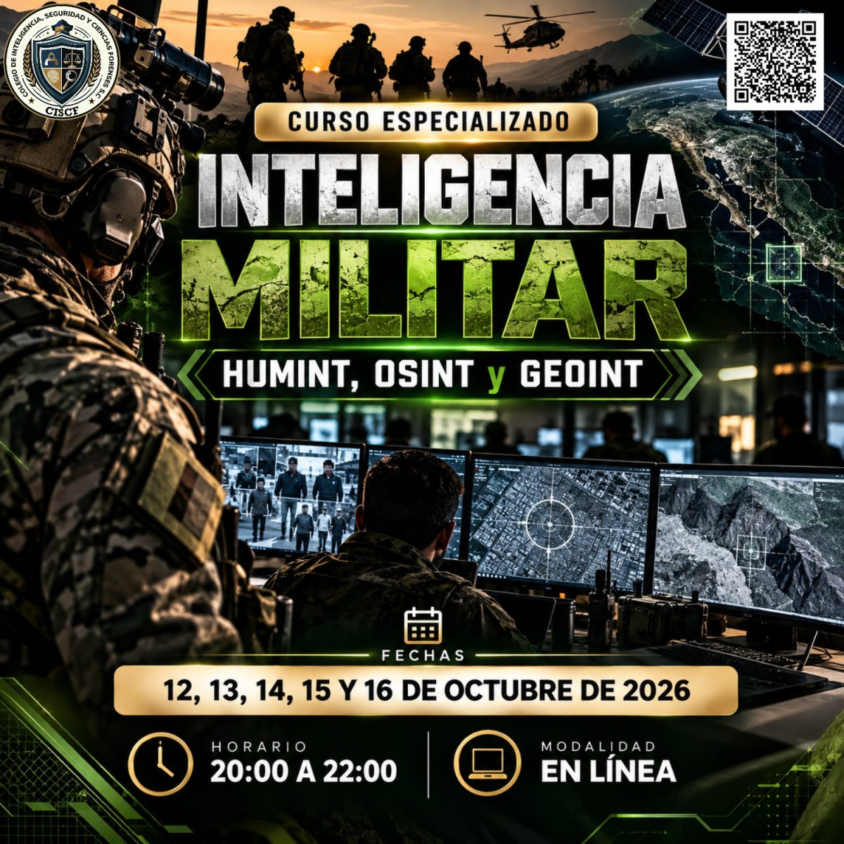 Curso Especializado Inteligencia Militar: HUMINT, OSINT y GEOINT (10hrs) 3ª Generación