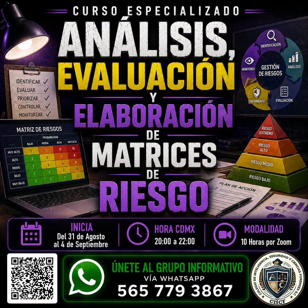 Curso Especializado: Análisis, Evaluación y Elaboración de Matrices de Riesgo (10Horas)