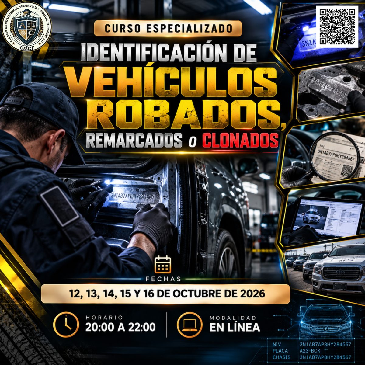 Curso Especializado: Identificación de Vehículos Robados, Remarcados o Clonados (10 hrs) 32ª G