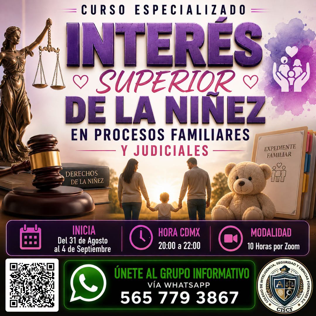 Curso Especializado: Interés Superior de la Niñez en Procesos Familiares y Judiciales (10Hrs)