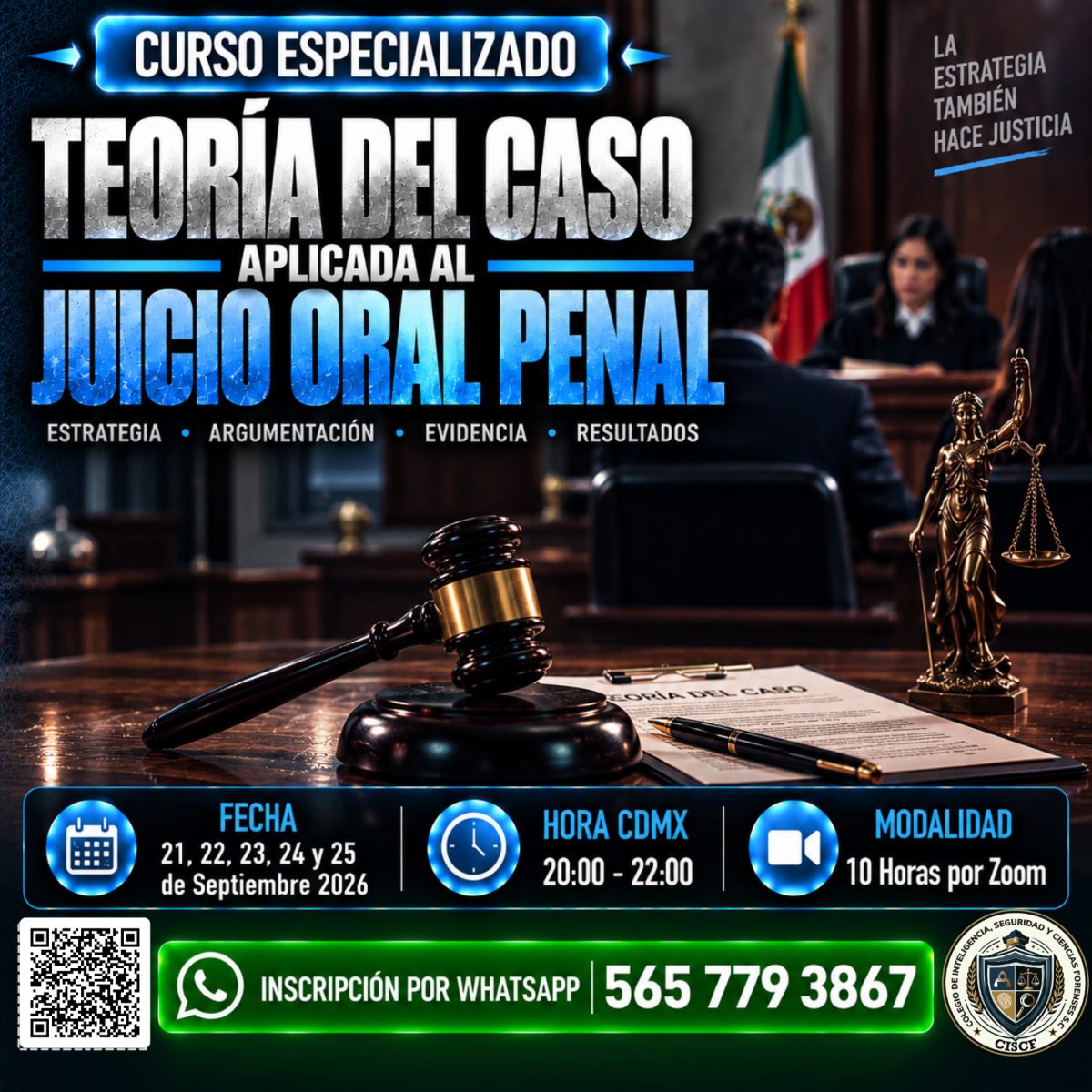 Curso Especializado: Teoría del Caso Aplicada al Juicio Oral Penal (10hrs) 1ªG