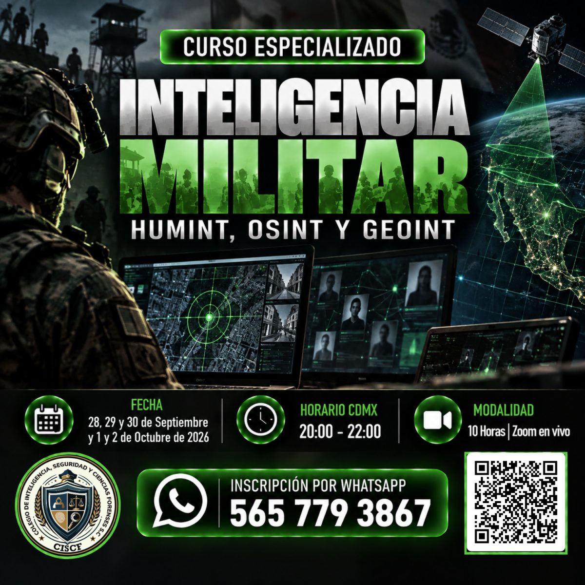 Curso Especializado Inteligencia Militar: HUMINT, OSINT y GEOINT (10hrs) 1ª Generación
